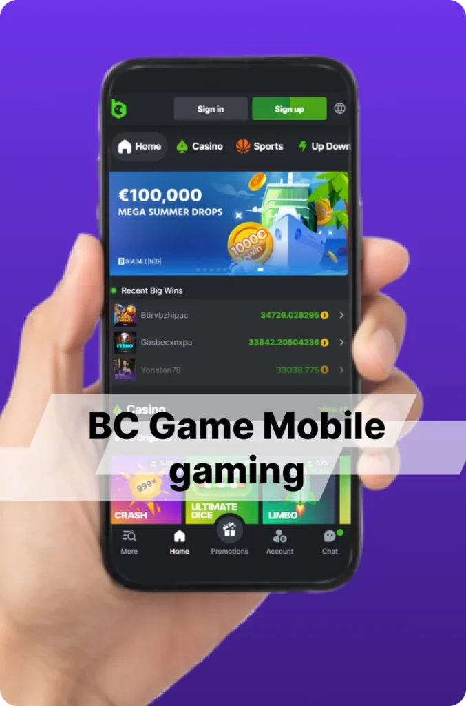 Play BC Game casino via app